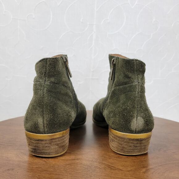 Lucky Brand Womens Brolley Bootie 7.5‎ Gray Suede Leather Zip Up Ankle Western - Picture 7 of 16